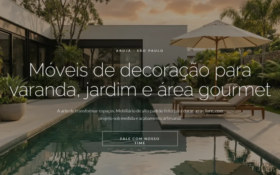 Site de móveis para área externa: “Móveis de decoração para varanda, jardim e área gourmet”